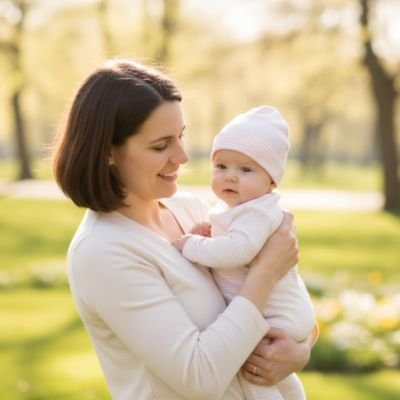 Bonnet bébé fille maman protège son bebe