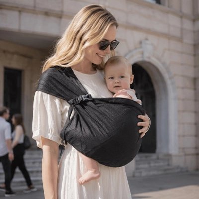 écharpe de portage maman dehors avec bebe