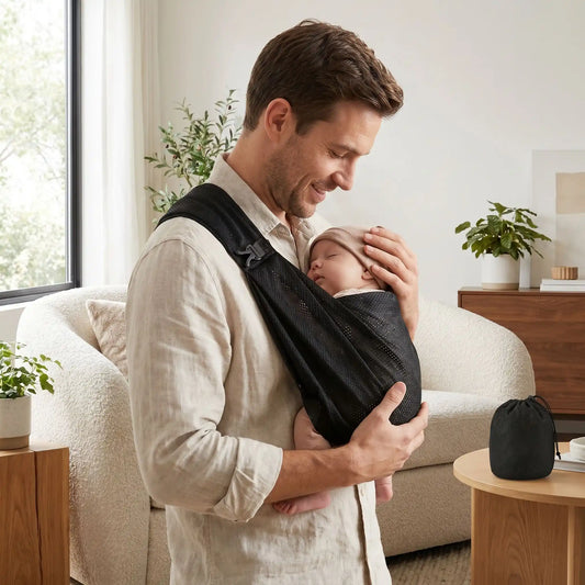 écharpe porte bébé papa heureux