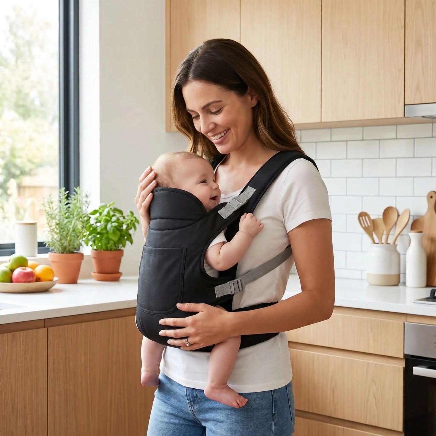 porte bébé maman  cuisine