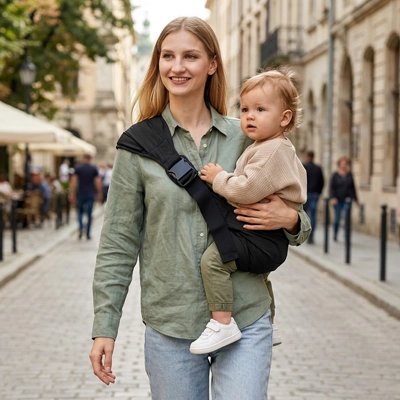 Porte bébé maman en sortie avec bebe