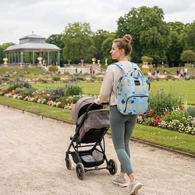 sac à langer bébé maman au parc avec bebe
