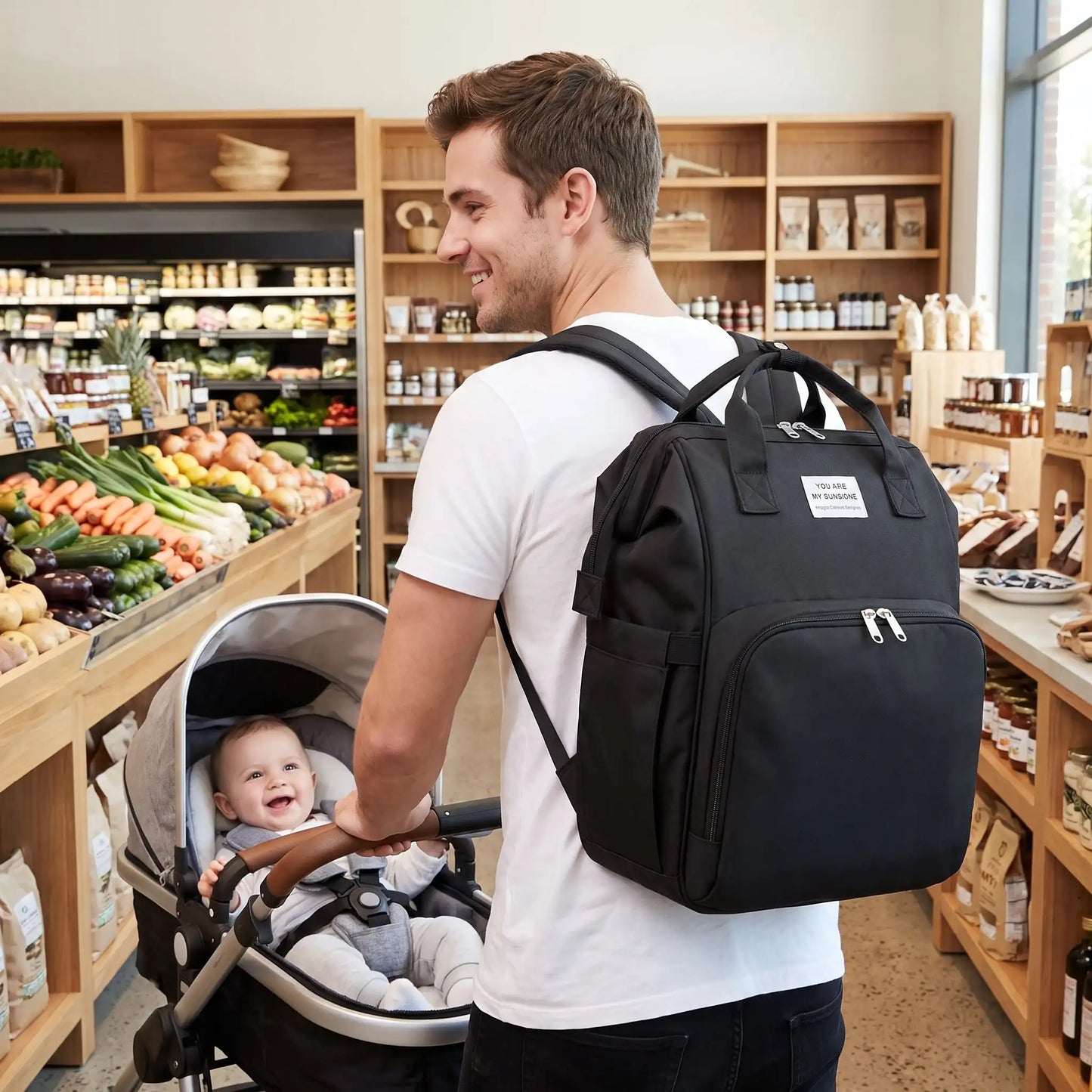 sac à langer papa fais ses courses