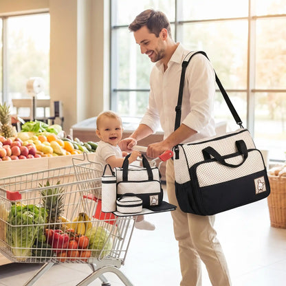 sac à Langer papa fait ses courses avec bebe